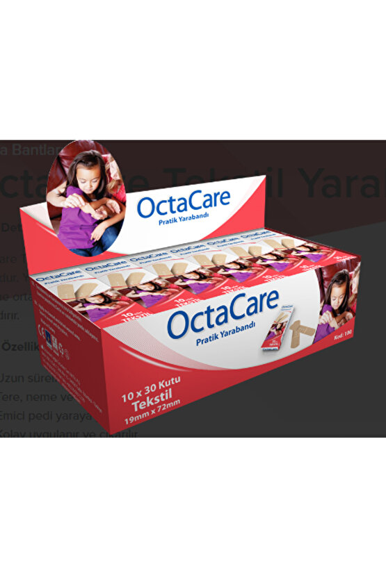 OctaCare Tekstil Yarabandı 19 mm x 72 mm 10 Adet x 30 Kutu