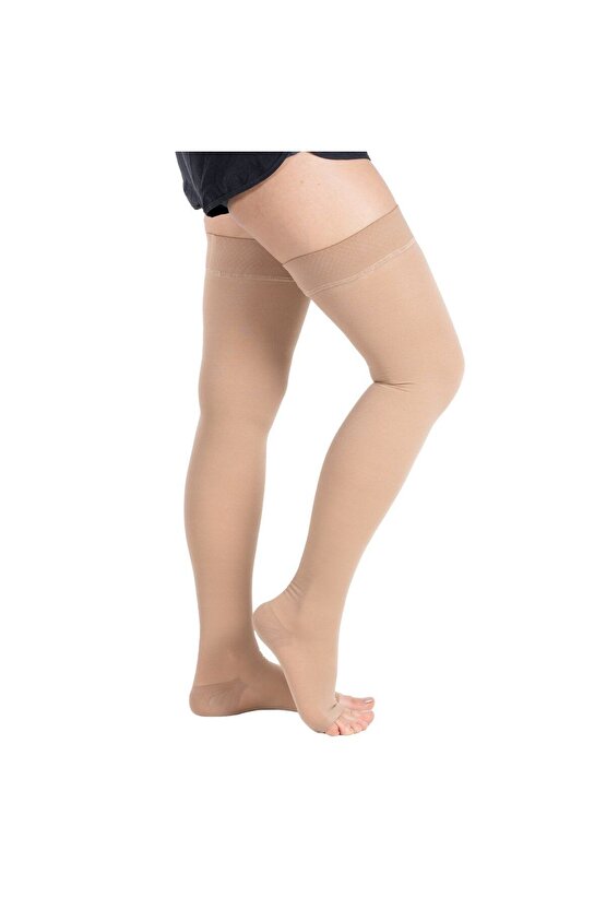 Ccl2 Diz Üstü Burnu Açık Çorabı (Bej) NUMARA 3