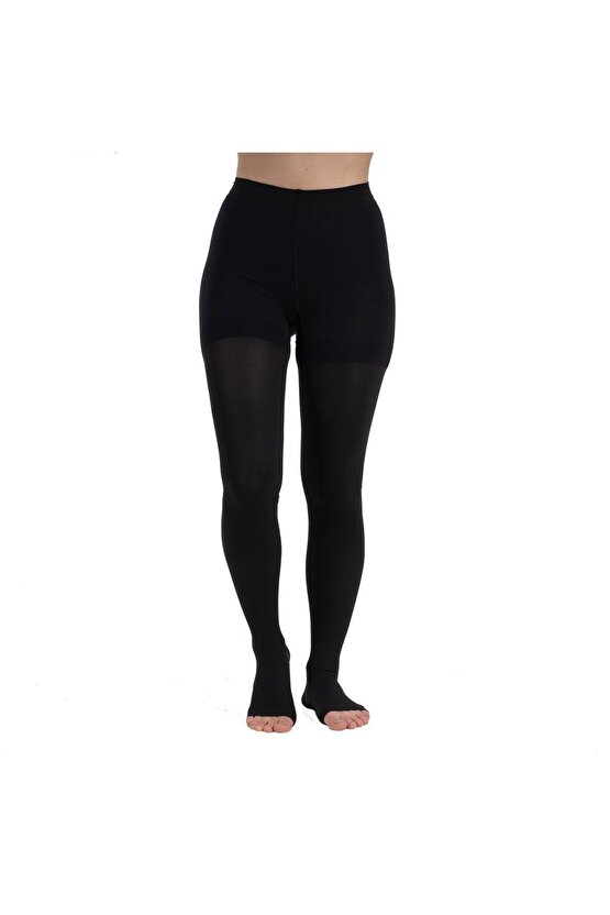 Ccl2 Külotlu Burnu Açık Çorabı (Siyah) 2 NUMARA