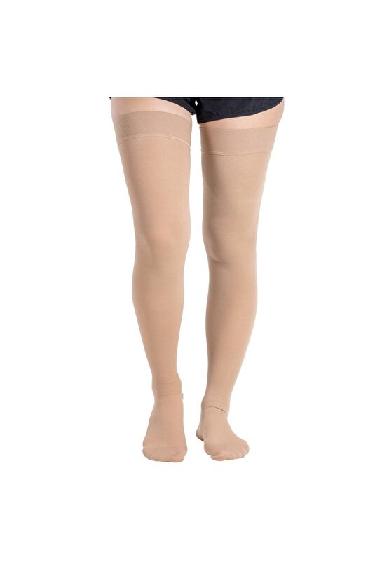 Ccl2 Diz Üstü Burnu Kapalı Çorabı (Bej) NO:2