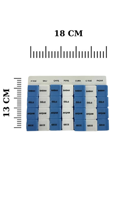 Haftalık Ilaç Kutusu | 7 Günlük | 28 Gözlü Haftalık Ilaç Kutusu