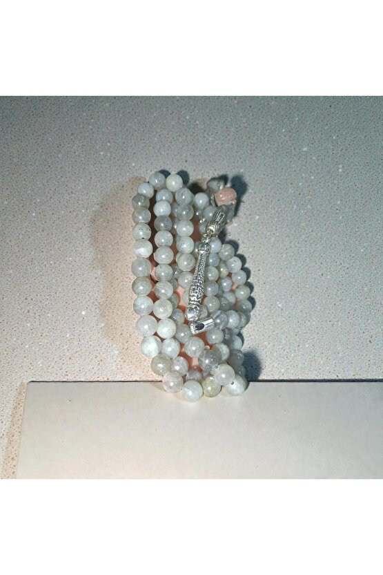 Labradorit Taşı 8 mm 99 lu Namaz ( Dua ) Tesbihi