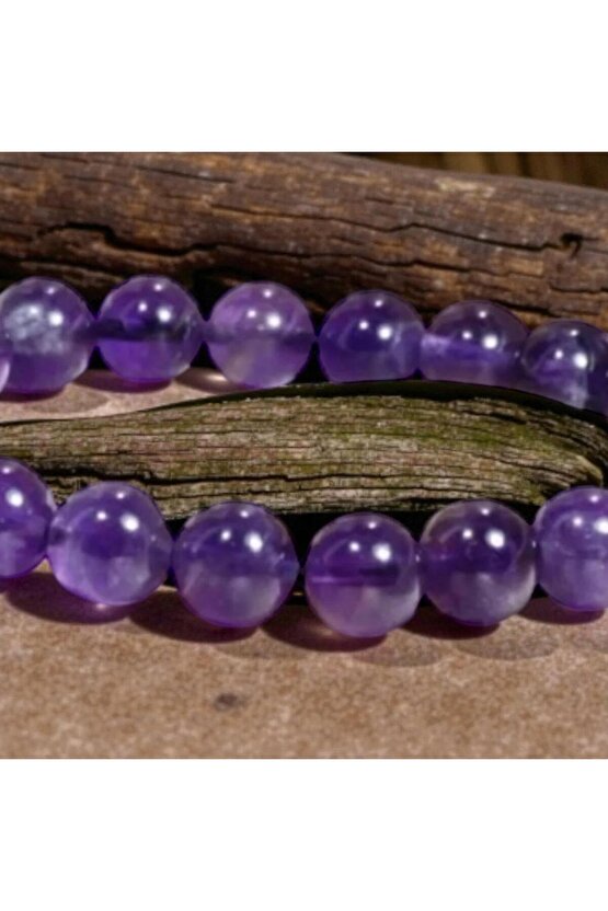 SERTİFİKALI AMETİST DOĞAL TAŞ BİLEKLİK 8 MM