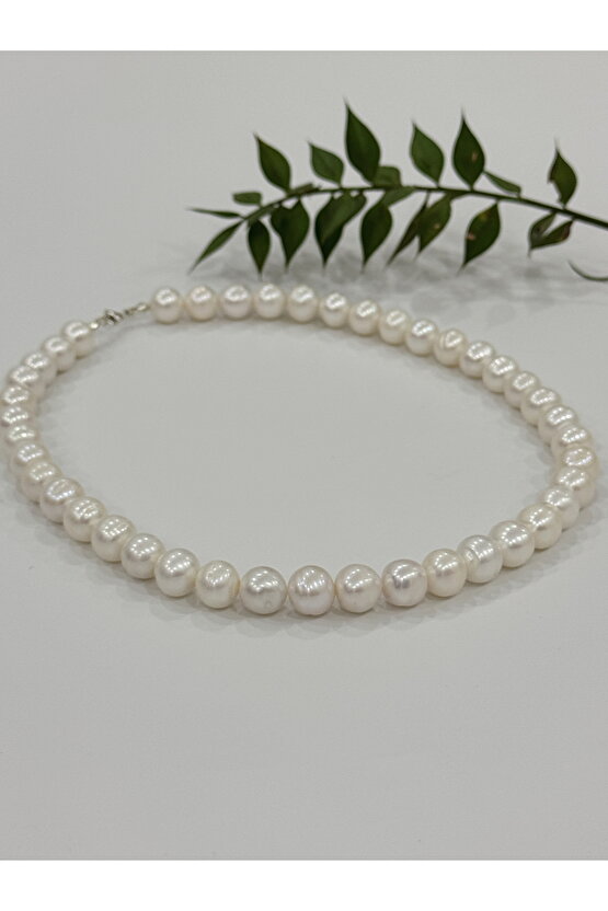 Hakiki Gerçek Inci Gümüş Kolye