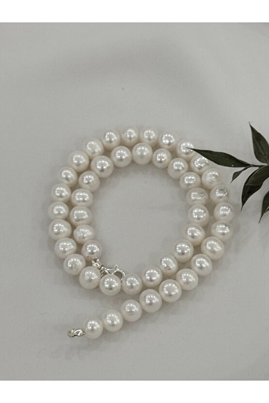 9 mm Gerçek İnci Kolye 925 Ayar Gümüş