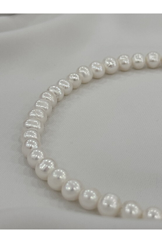 9 mm Gerçek İnci Kolye 925 Ayar Gümüş