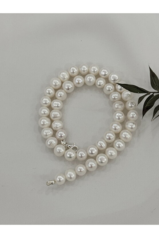 9 mm Gerçek İnci Kolye 925 Ayar Gümüş