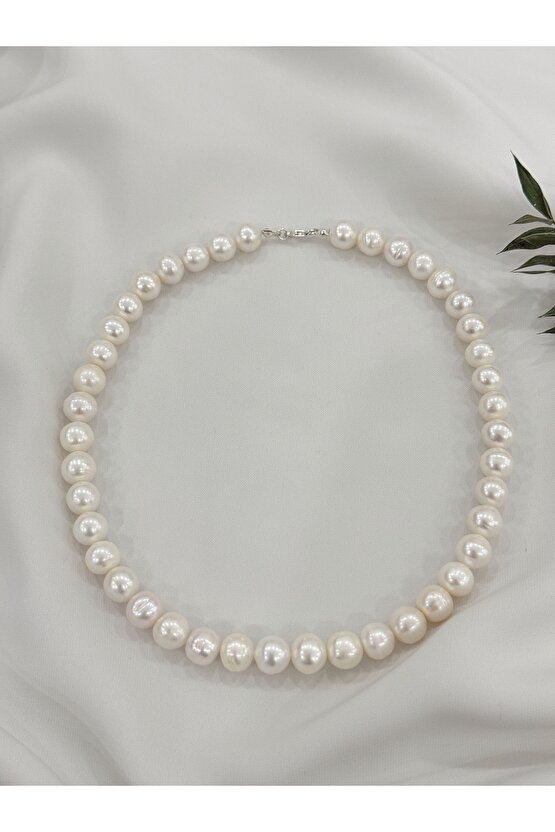 10 mm Gerçek İnci Kolye 925 Ayar Gümüş