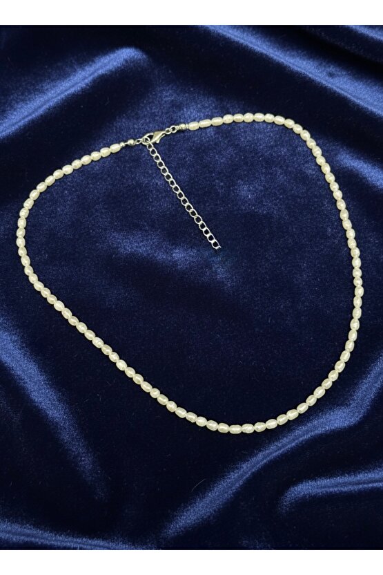 Gerçek Tatlı Su Arpa İncisi Gümüş Kolye