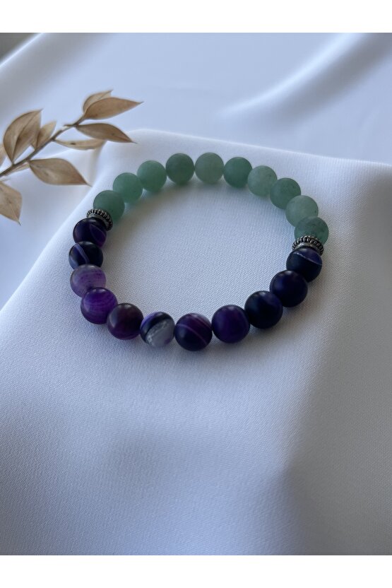 Agate Ve Aventurin Taşlı Bileklik
