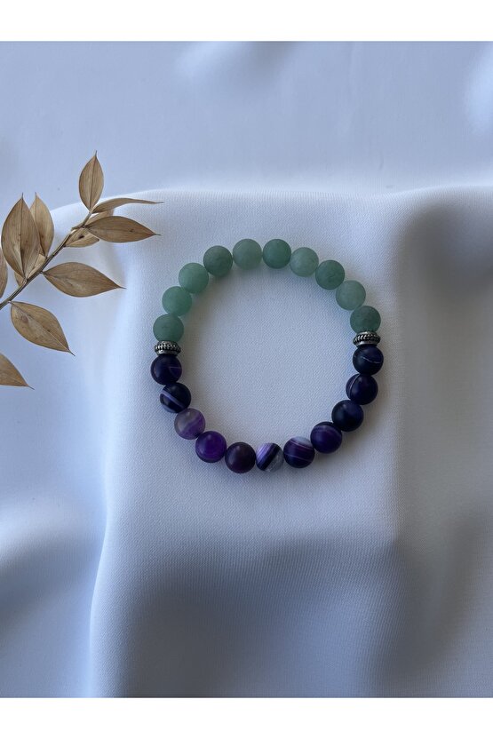 Agate Ve Aventurin Taşlı Bileklik