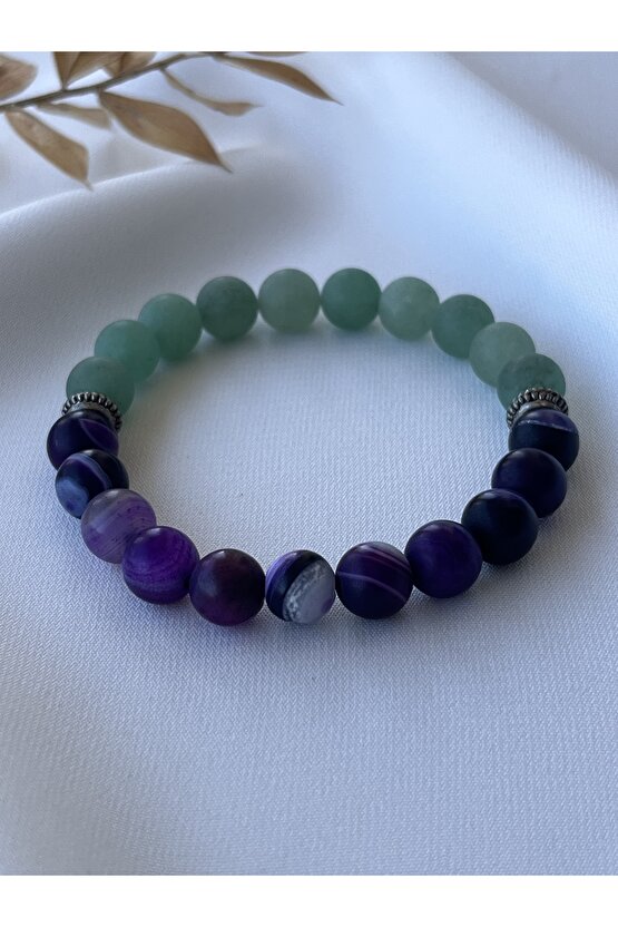 Agate Ve Aventurin Taşlı Bileklik