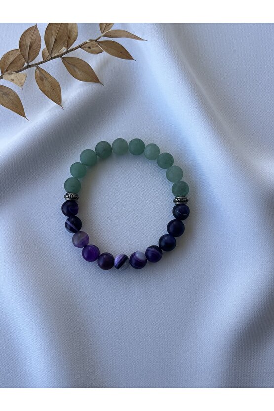 Agate Ve Aventurin Taşlı Bileklik