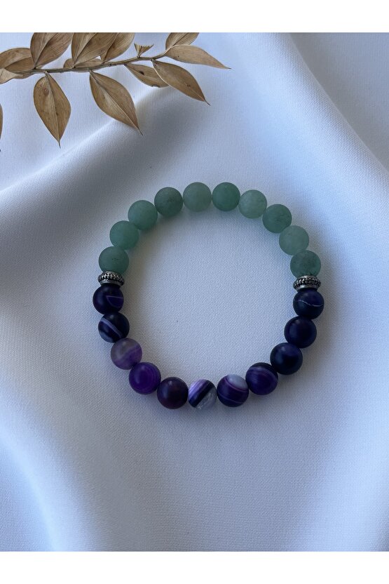 Agate Ve Aventurin Taşlı Bileklik