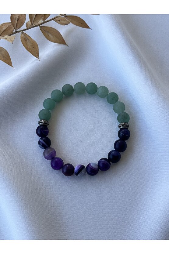 Agate Ve Aventurin Taşlı Bileklik