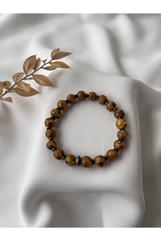 Doğal Agate Taşlı Bileklik
