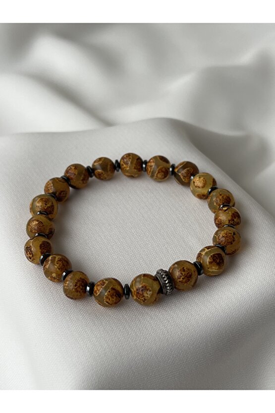 Doğal Agate Taşlı Bileklik