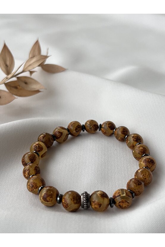 Doğal Agate Taşlı Bileklik