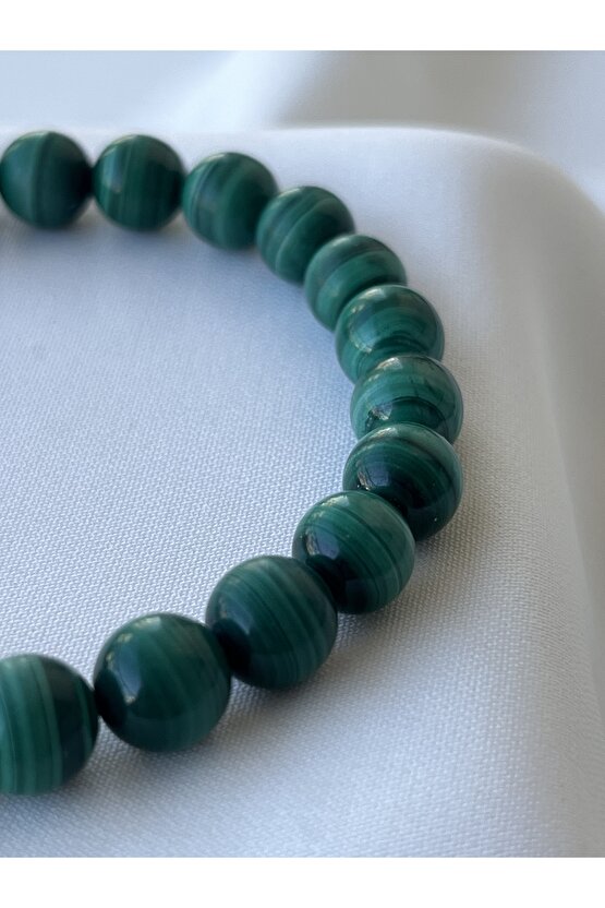 Orijinal Malakit Doğal Taşlı Gümüş Bileklik