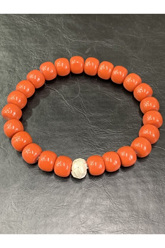 Mercan Doğal Taşlı Gümüş Aparatlı Bileklik