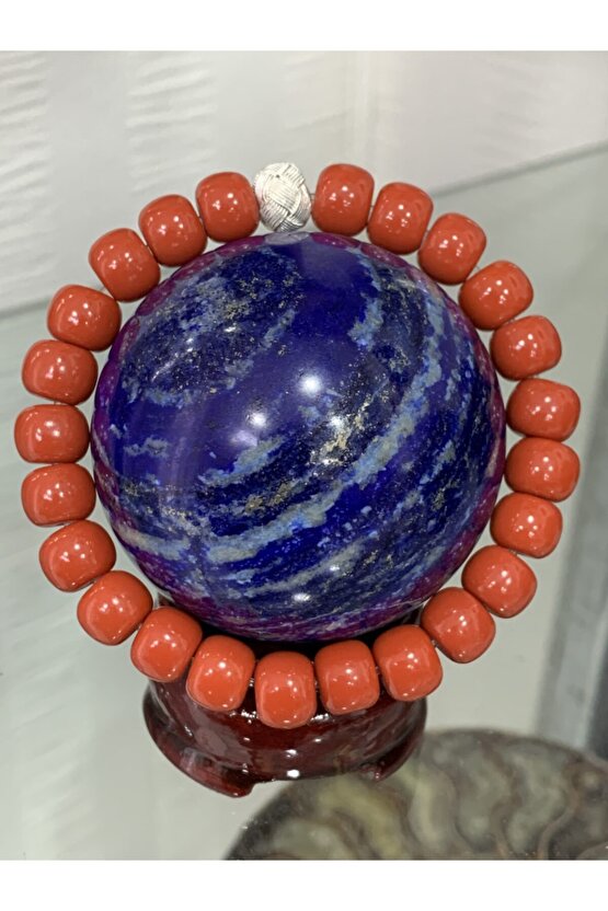 Mercan Doğal Taşlı Gümüş Aparatlı Bileklik