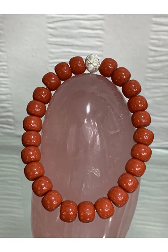 Mercan Doğal Taşlı Gümüş Aparatlı Bileklik