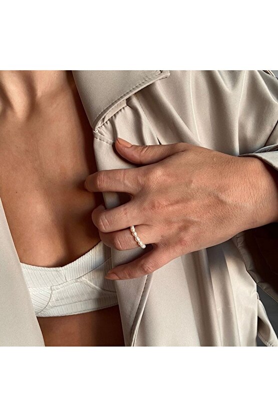 Gerçek Kum İnci Yüzük