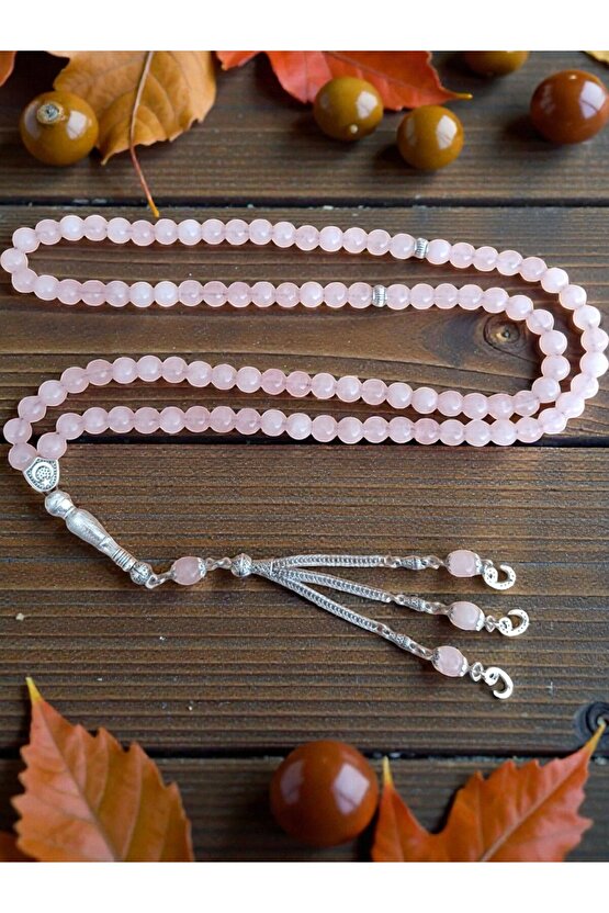 Namaz Tesbihi 99 Lu Namaz Tesbihi Pembe Kuvars Taşı Doğal Taş Namaz