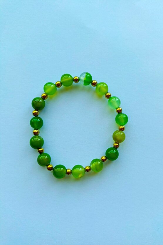 Yeşil Akik Doğaltaş Bileklik