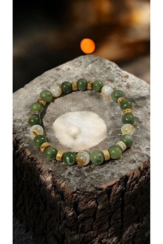 KANADA YEŞİM TAŞI VE SİTRİN ŞANS BİLEKLİĞİ