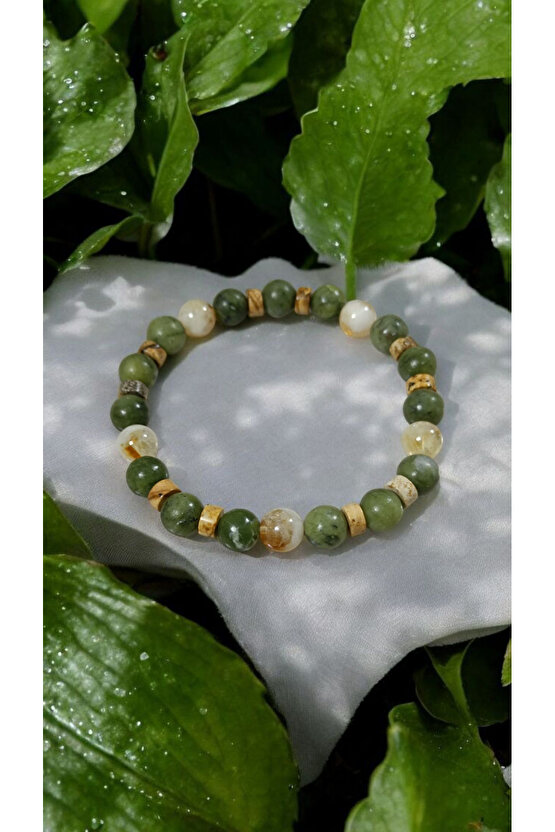 KANADA YEŞİM TAŞI VE SİTRİN ŞANS BİLEKLİĞİ