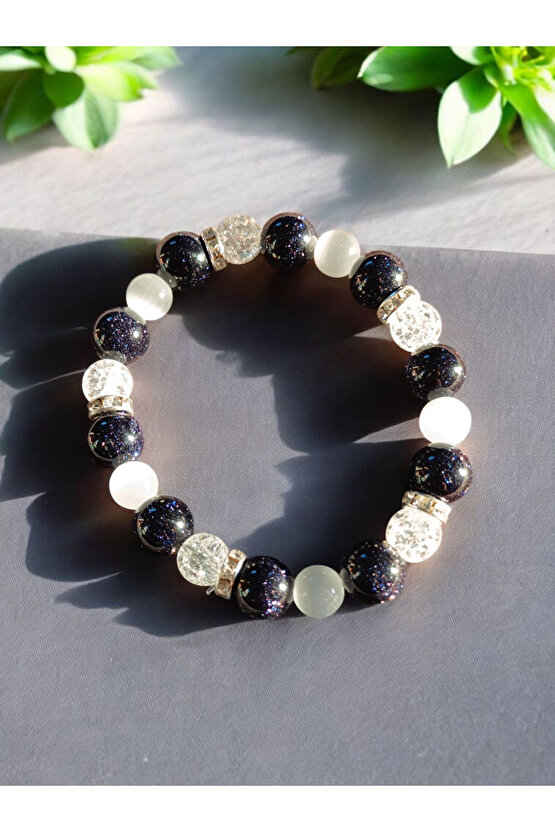 YILDIZ TAŞI (LACİVERT ) NECEF VE KEDİ GÖZÜ BİLEKLİK