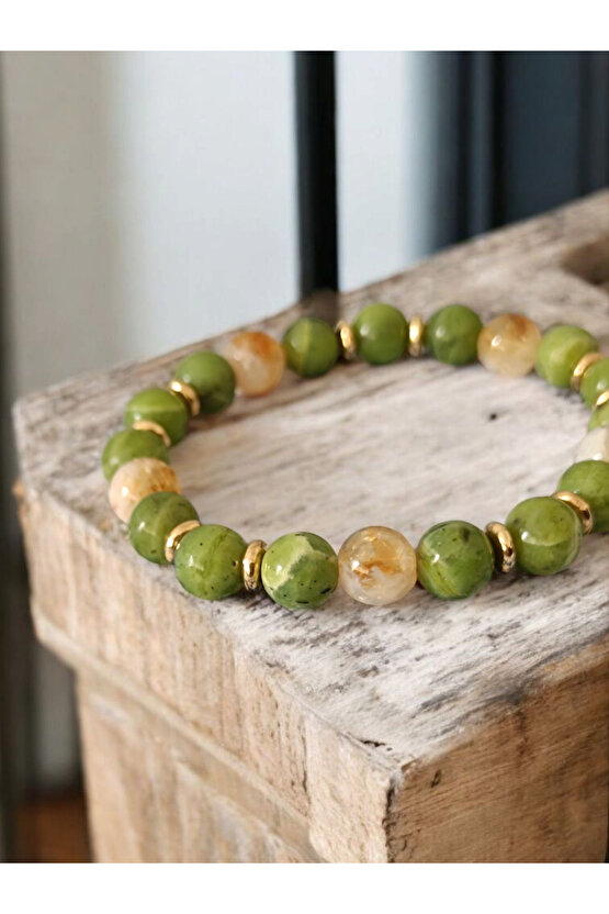 Sitrin Ve Yeşim Taşı (BOLLUK ZİHİNSEL DENGE VE POZİTİF ŞANS) Bileklik