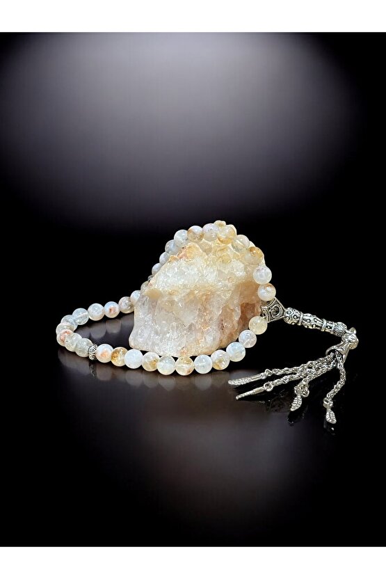 Bereket Tesbihi - Sitrin Taşı Gerçek Doğal Taş Tesbih