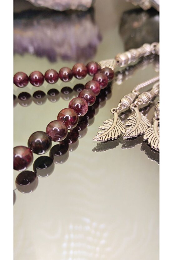 Garnet (LAL) Taşı Sertifikalı Tesbih. Uzman Tarafından Onaylanmış Test Edilmiştir