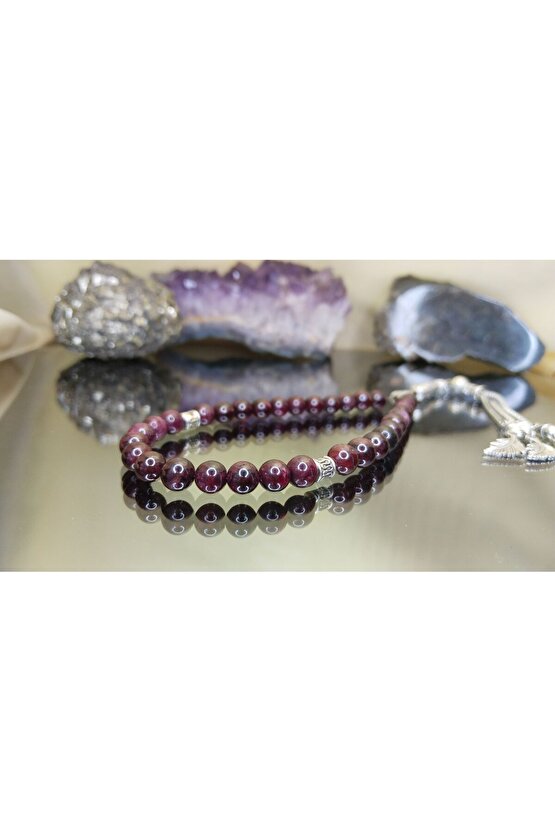 Garnet (LAL) Taşı Sertifikalı Tesbih. Uzman Tarafından Onaylanmış Test Edilmiştir