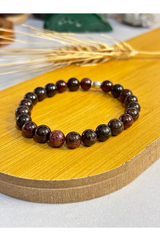 Garnet (LAL) Taşı Bileklik Sertifikalıı Doğal Taş.