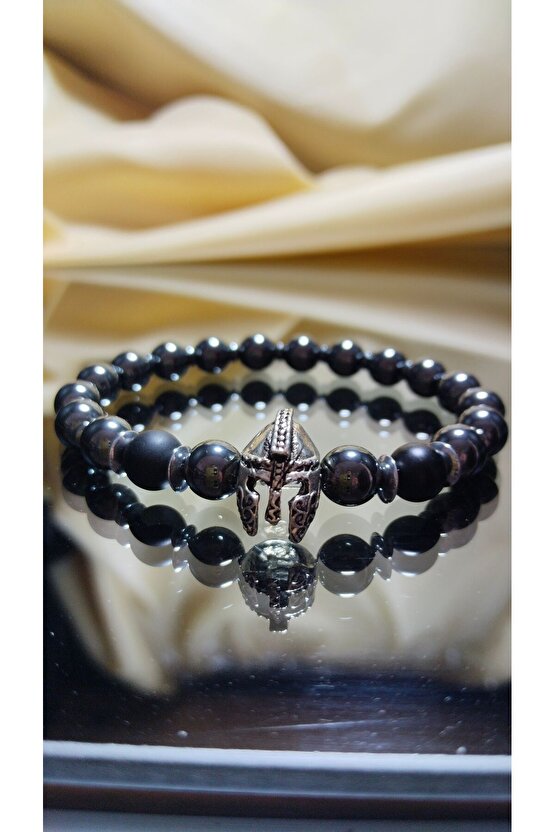 Erkek Doğal Taş Sertifikalı Bileklik Kombin