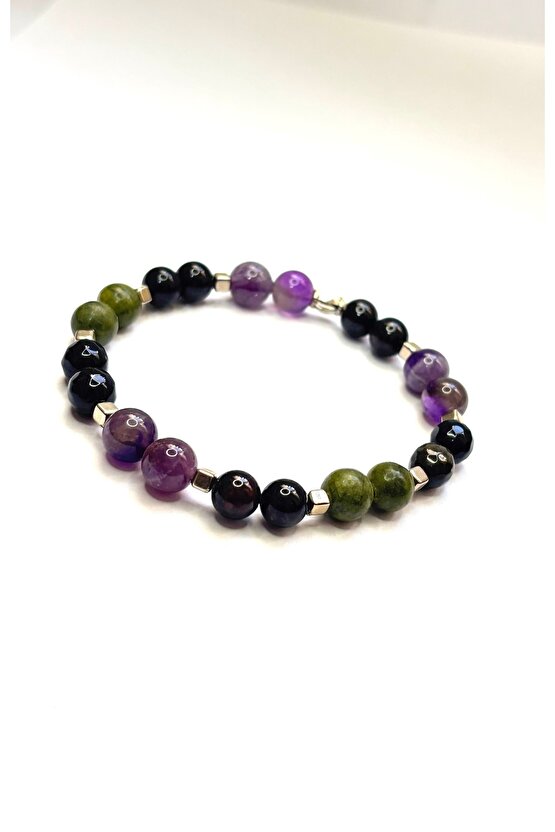 Kova burcu doğaltaş bileklik . Sertifikalı Orjinal doğaltaş