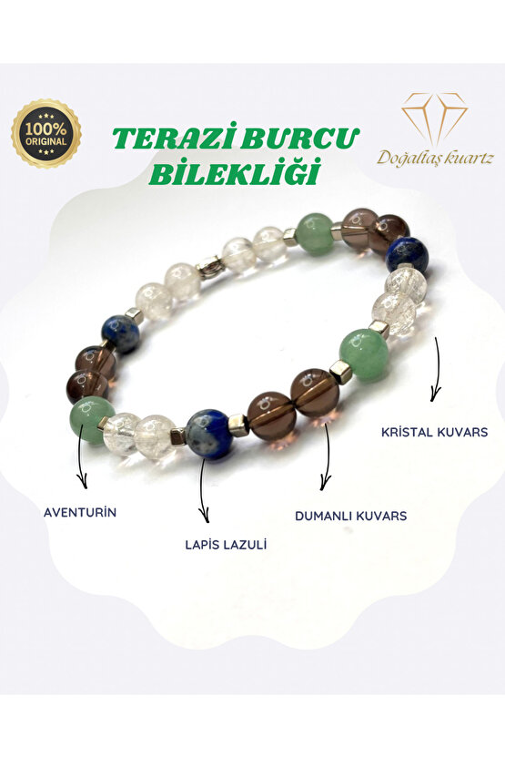 Terazi burcu doğaltaş bileklik. Sertifikalı Orjinal