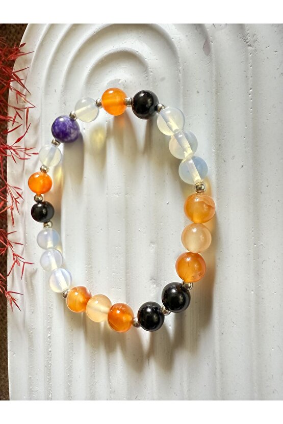 Doğal Taş Bileklik Kişiye Özel Olumlama (Akik.Ay.Onix Taşlı)