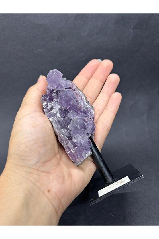 BREZİLYA AMETİST DOĞALTAŞ SİYAH DEMİR STANTLI