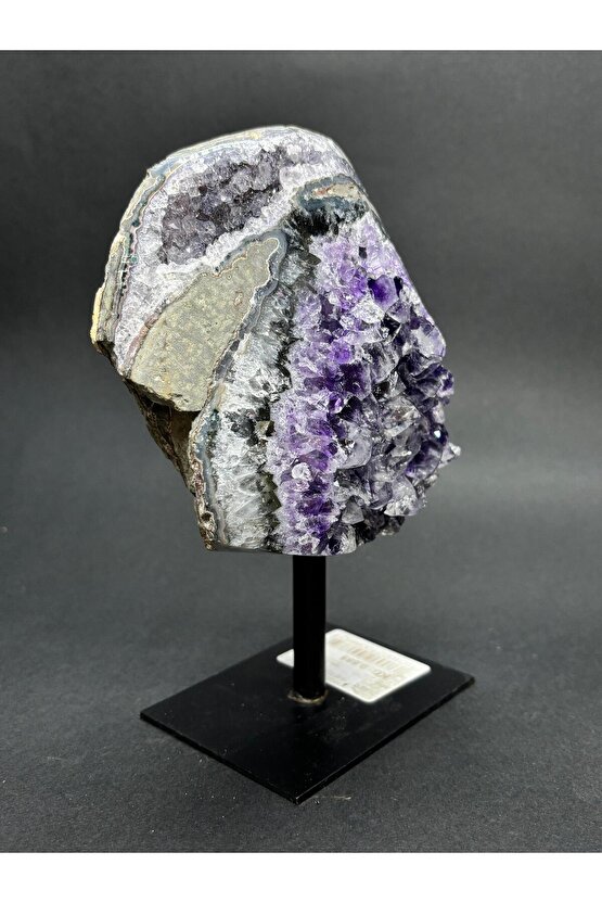 BREZİLYA AMETİST DOĞALTAŞ SİYAH DEMİR STANTLI