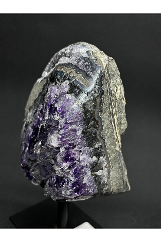 BREZİLYA AMETİST DOĞALTAŞ SİYAH DEMİR STANTLI