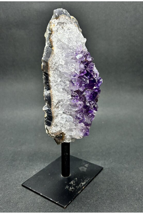 BREZİLYA AMETİST DOĞALTAŞ SİYAH DEMİR STANTLI