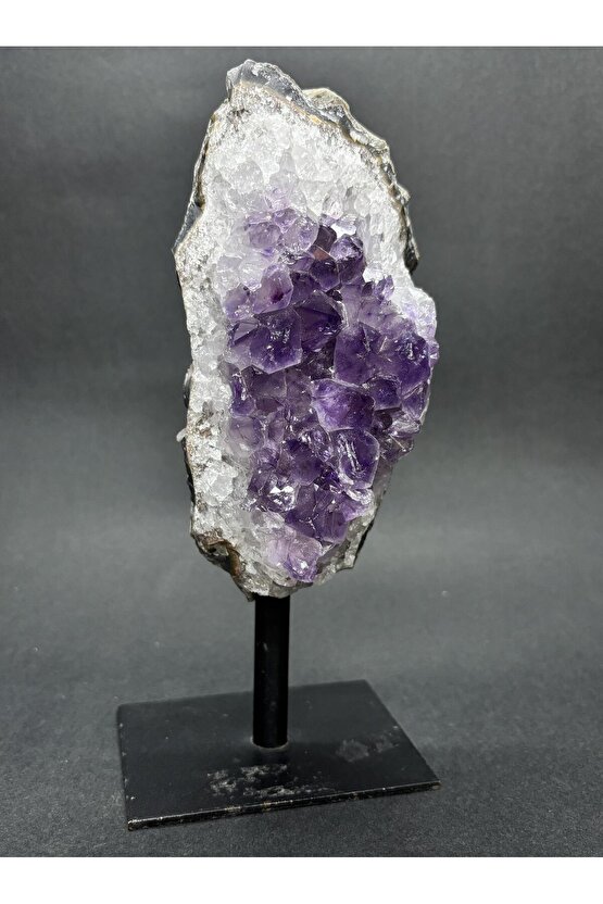 BREZİLYA AMETİST DOĞALTAŞ SİYAH DEMİR STANTLI