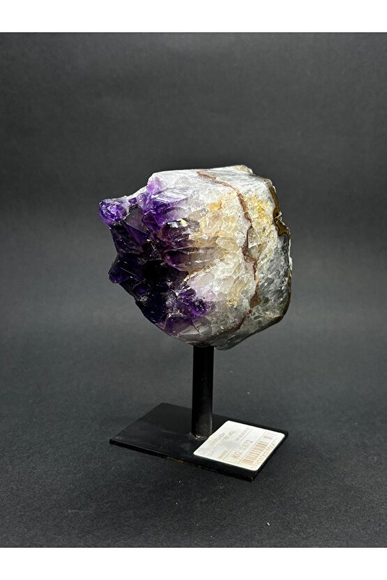 BREZİLYA AMETİST DOĞALTAŞ SİYAH DEMİR STANTLI