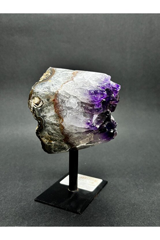 BREZİLYA AMETİST DOĞALTAŞ SİYAH DEMİR STANTLI