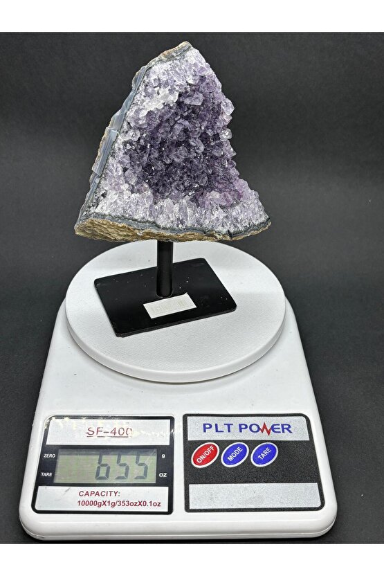 BREZİLYA AMETİST DOĞALTAŞ SİYAH DEMİR STANTLI