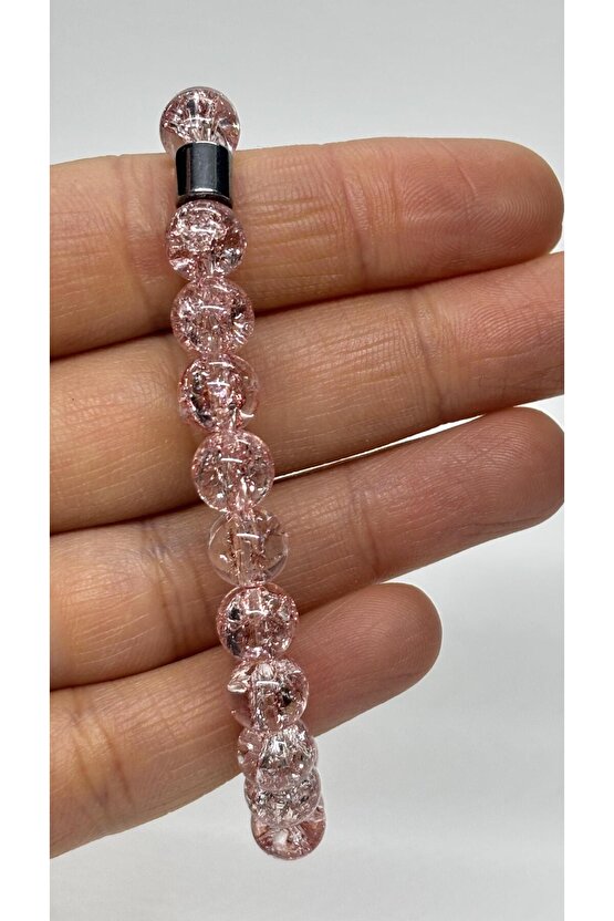 PEMBE NECEF DAĞ KRİSTALI ŞANS TAŞI DOĞALTAŞ BİLEKLİK